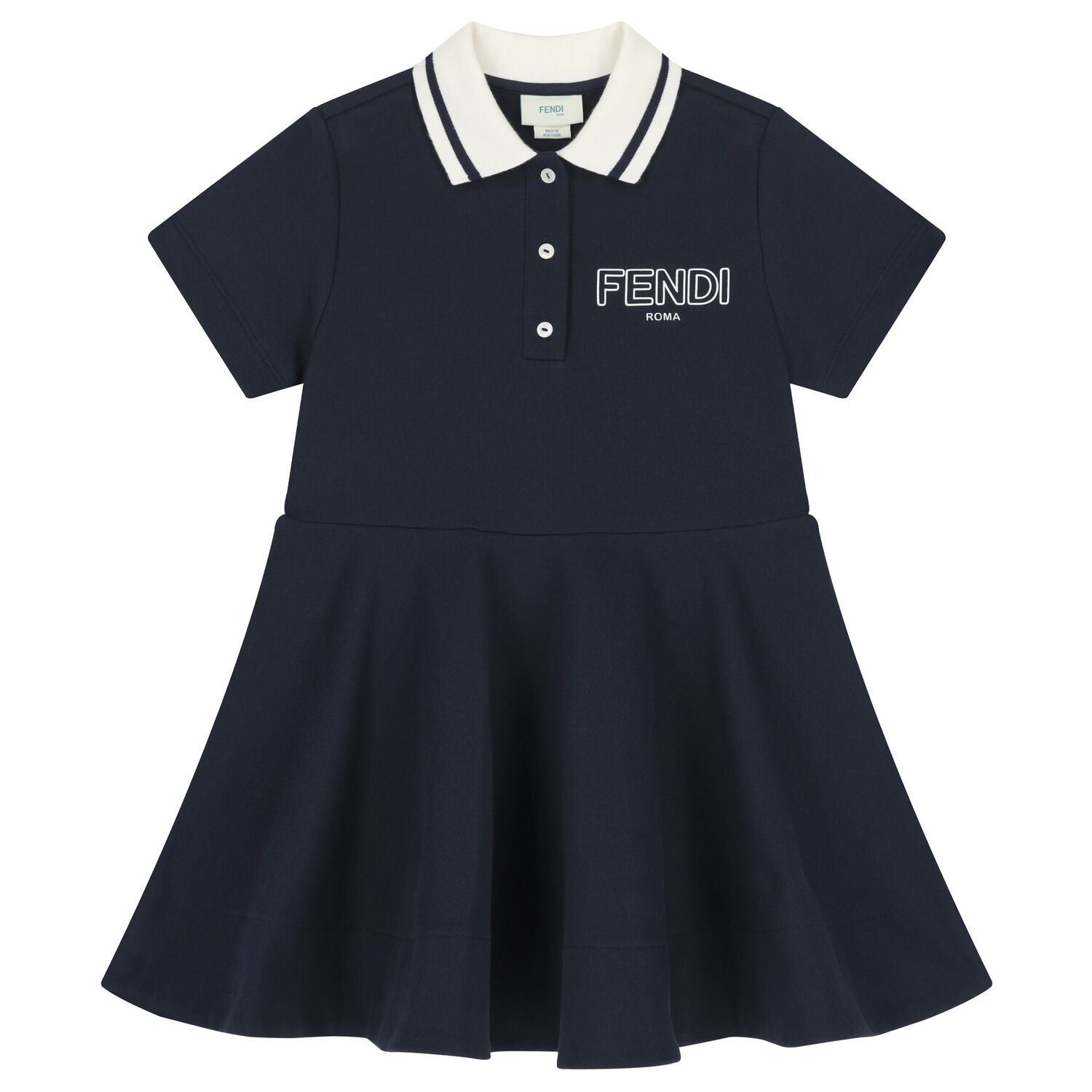 Girls Navy Blue Logo Polo Dress, 1, hi-res