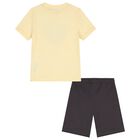 Boys Yellow & Grey Logo Shorts, 1, hi-res
