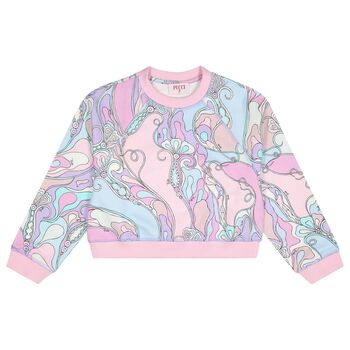Girls Pink & Blue Orchidee Sweatshirt