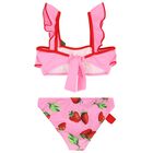 Girls Pink Ruffled Bikini, 1, hi-res