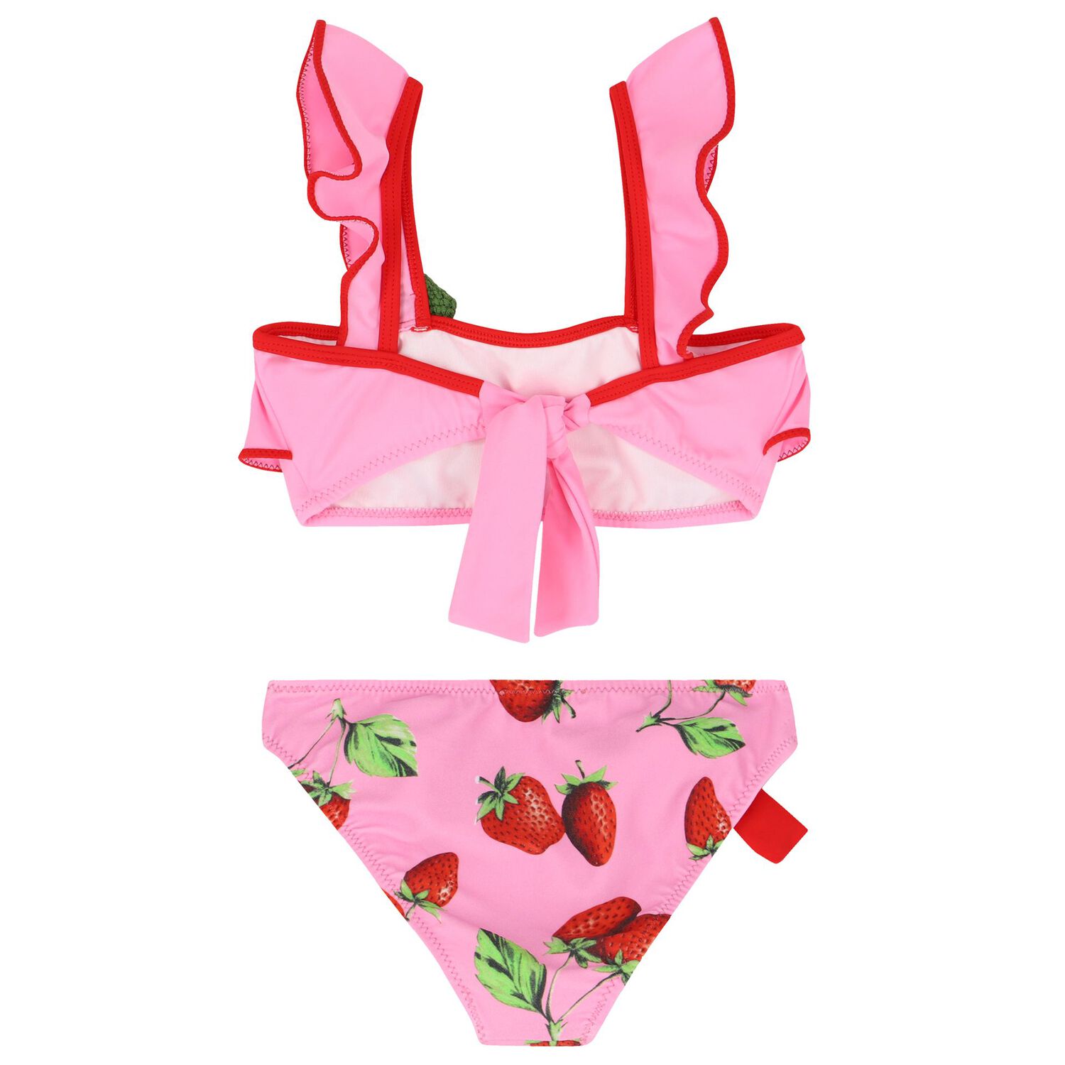 Girls Pink Ruffled Bikini, 1, hi-res