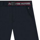 Boys Navy Blue Logo Shorts, 1, hi-res