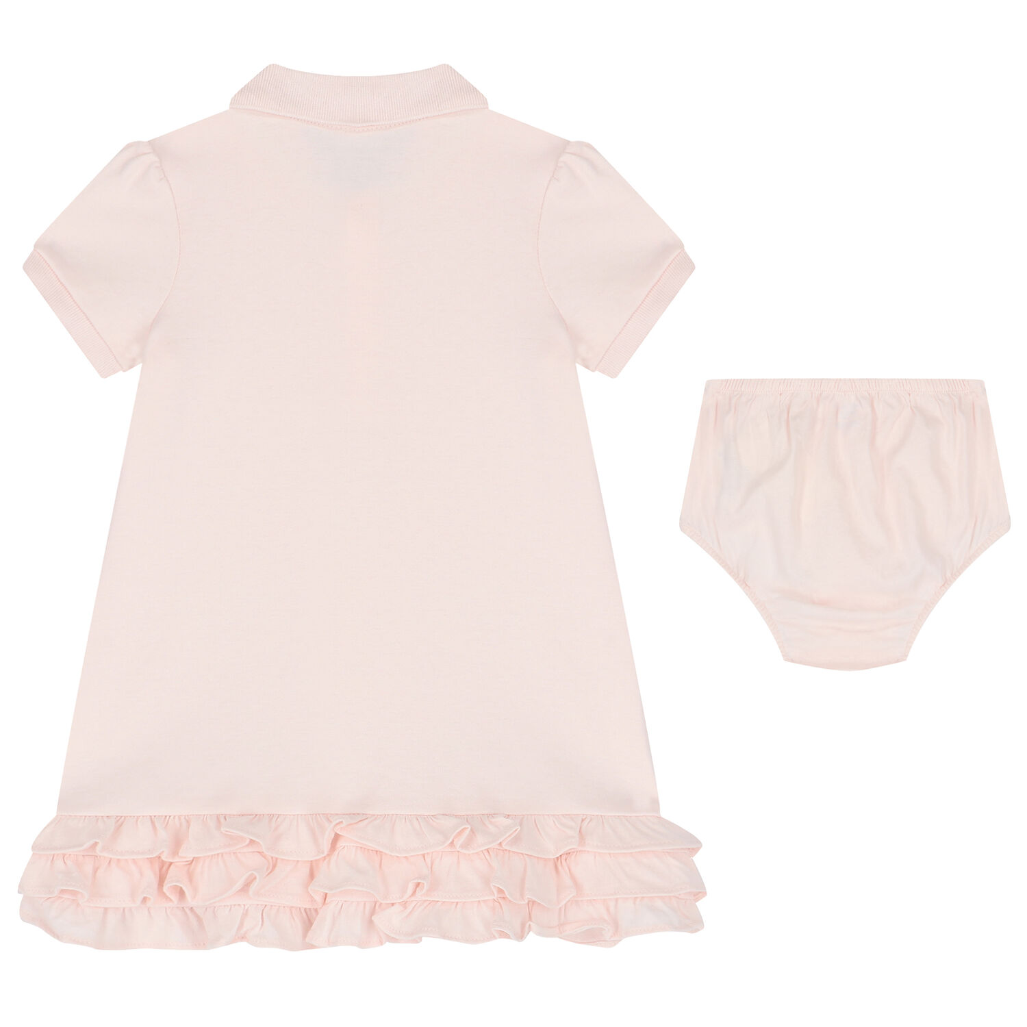 Baby Girls Pink Polo Dress Set, 3, hi-res