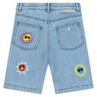 Boys Blue Sun Denim Shorts, 1, hi-res