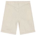 Boys White & Beige Shorts Set, 1, hi-res
