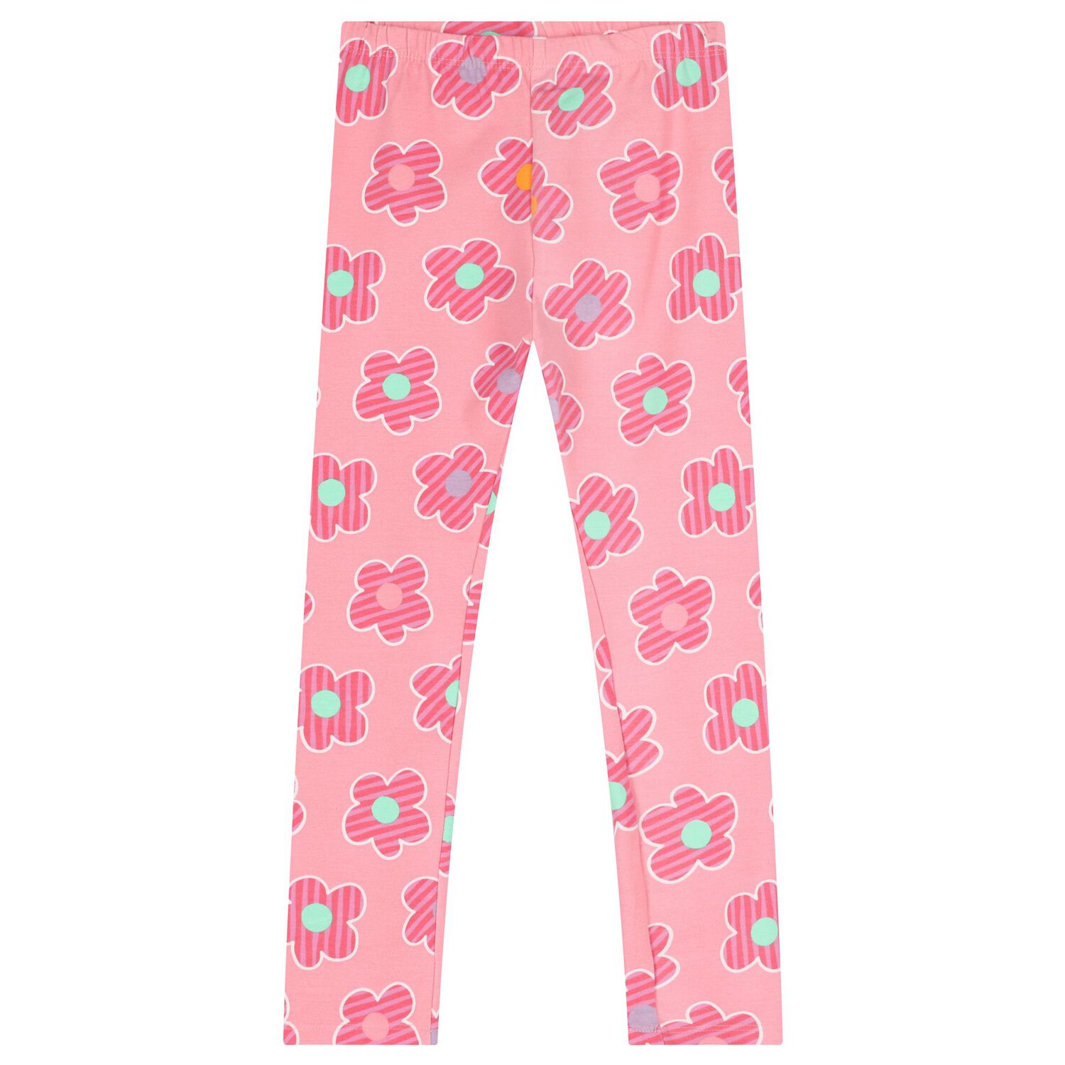 Girls Pink Floral & Fleece Leggings Set, 1, hi-res