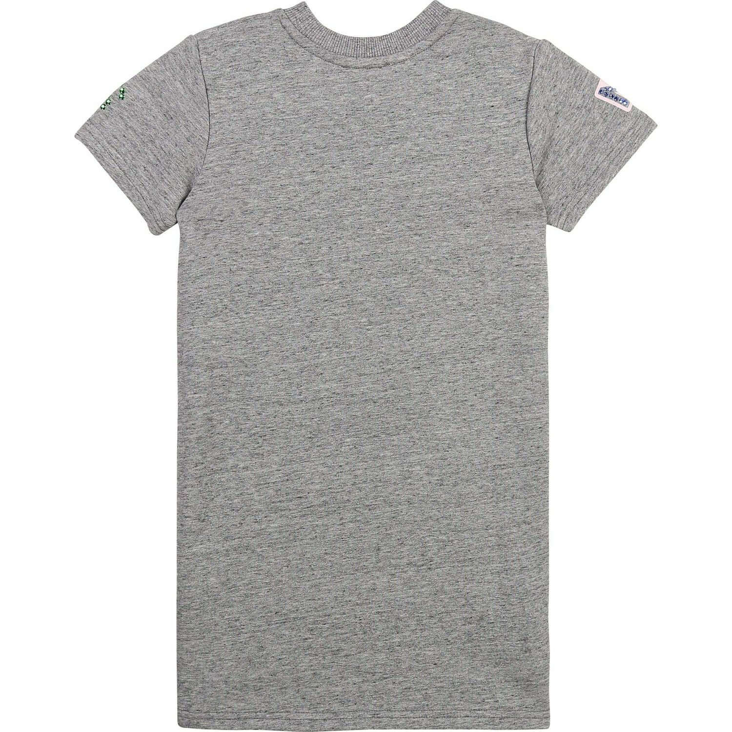 Girls Grey Logo Dress, 1, hi-res
