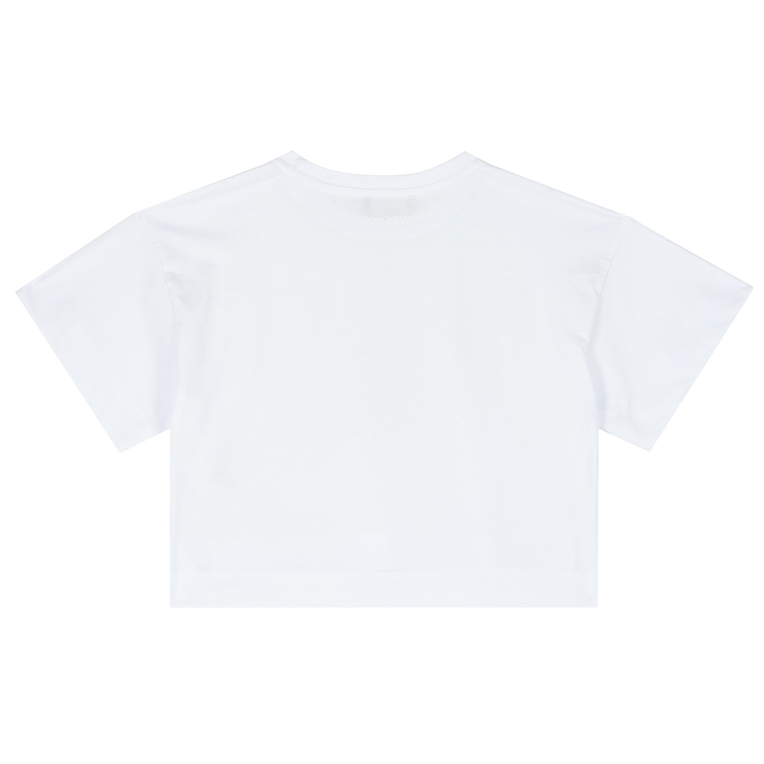 Girls White Logo Cropped T-Shirt, 1, hi-res
