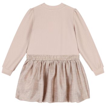Girls Beige & Gold Dress