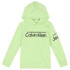 Boys Green Logo Hooded Top, 2, hi-res