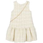 Girls Ivory & Gold Dress Set, 1, hi-res