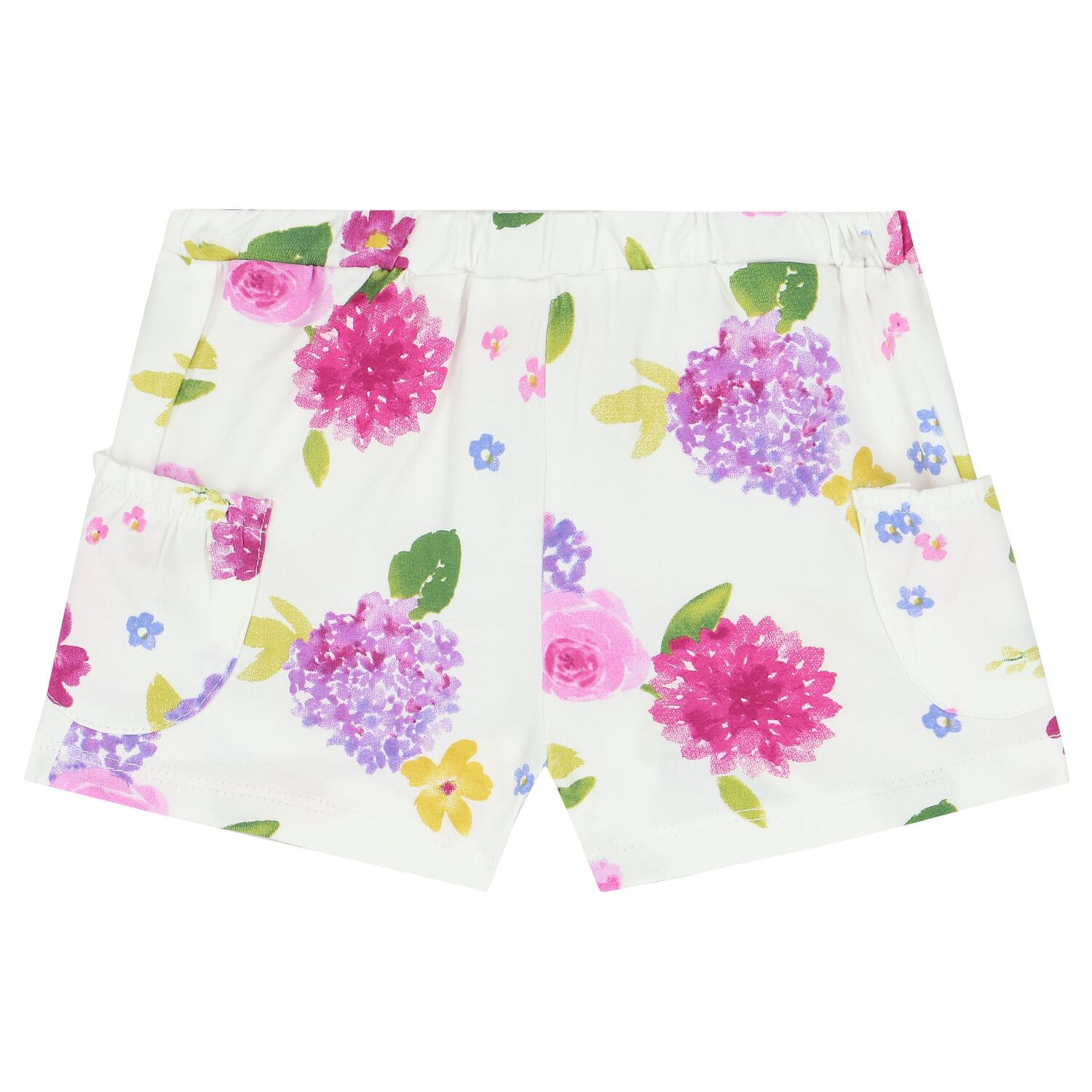 Baby Girls White & Purple Short Set (4 Piece), 2, hi-res image number null