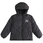 Boys Grey Logo Puffer Jacket, 1, hi-res