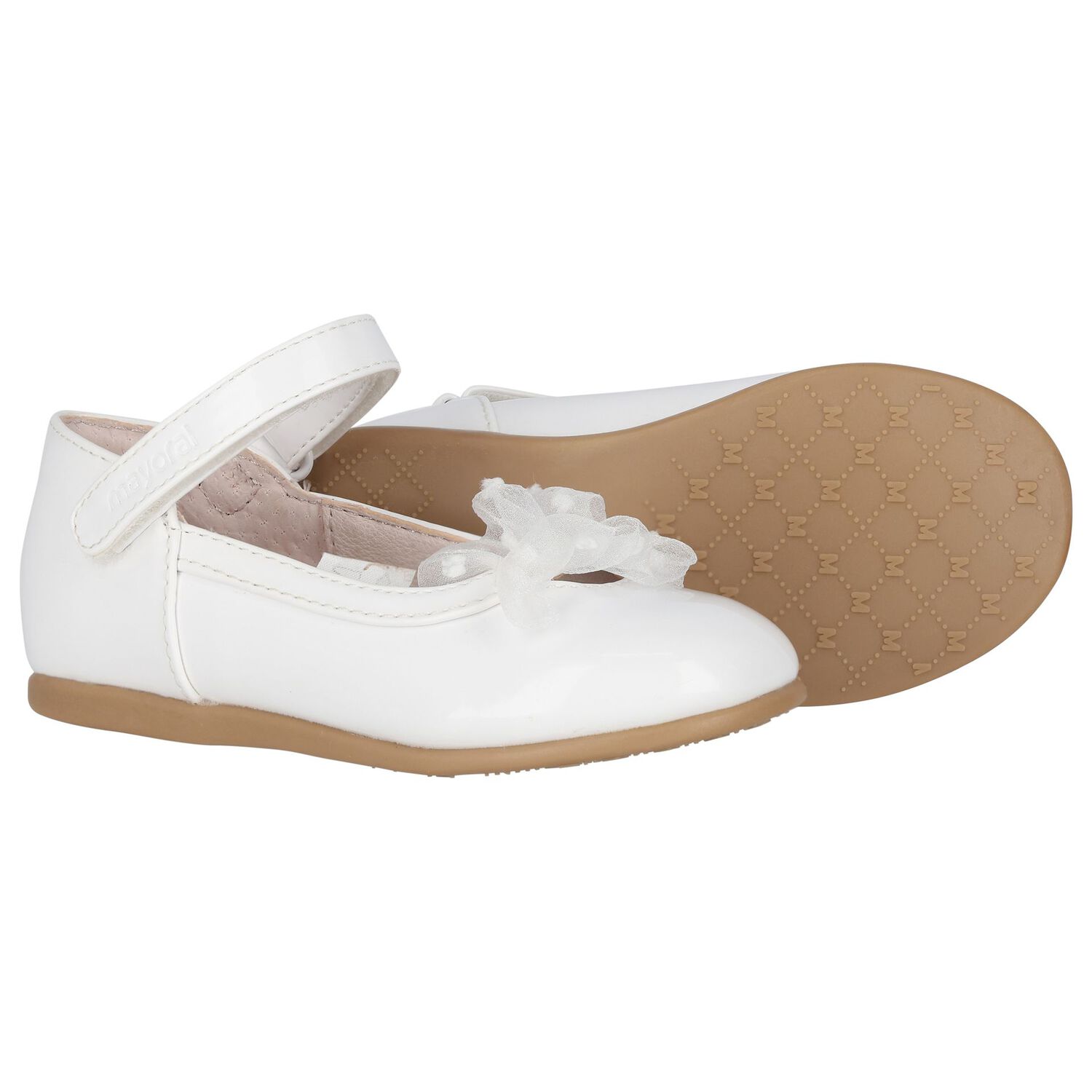 Younger Girls White Patent Shoes, 1, hi-res image number null