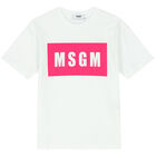 White & Neon Pink Logo T-Shirt, 3, hi-res