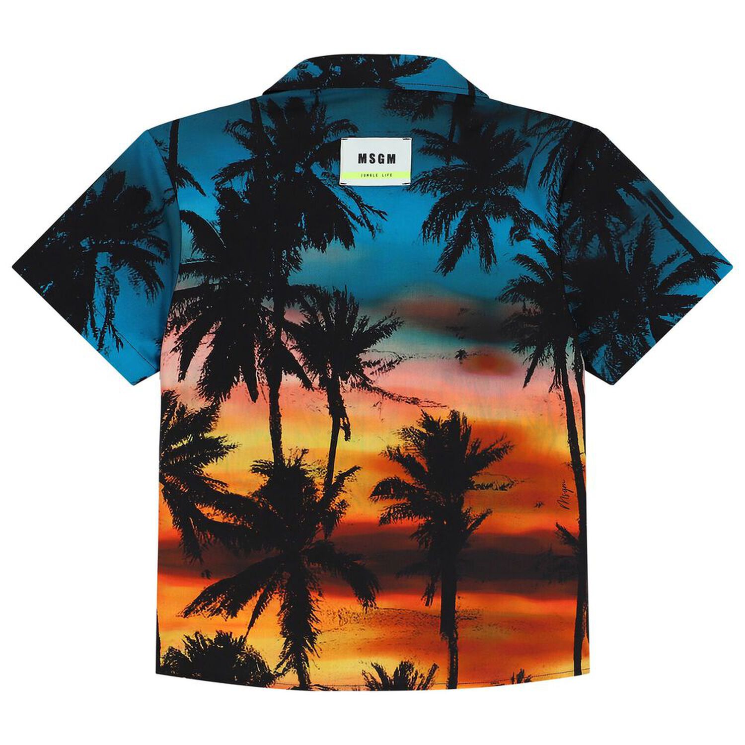 Boys Orange & Blue Palm Tree Shirt, 1, hi-res