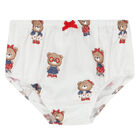 Baby Girls White Teddy Bear Dress Set, 1, hi-res