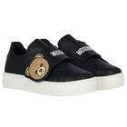 Black & White Teddy Bear Logo Trainers , 1, hi-res