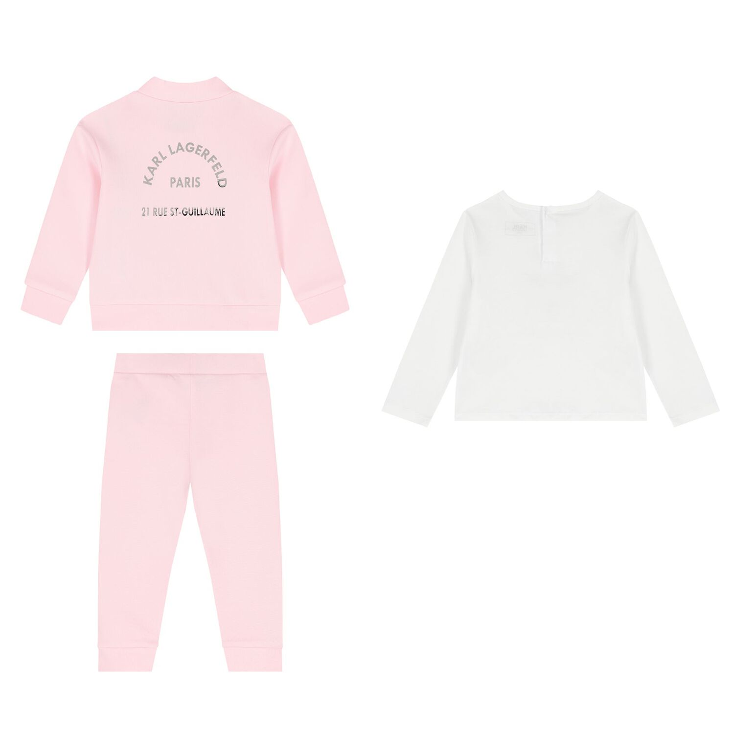 Girls Pink & White Logo Tracksuit Set, 1, hi-res image number null