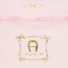 Baby Girls Pink & Gold Bow Logo Nest, 2, hi-res