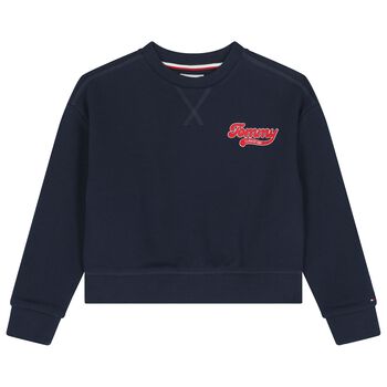 Girls Navy Blue Logo Sweatshirt