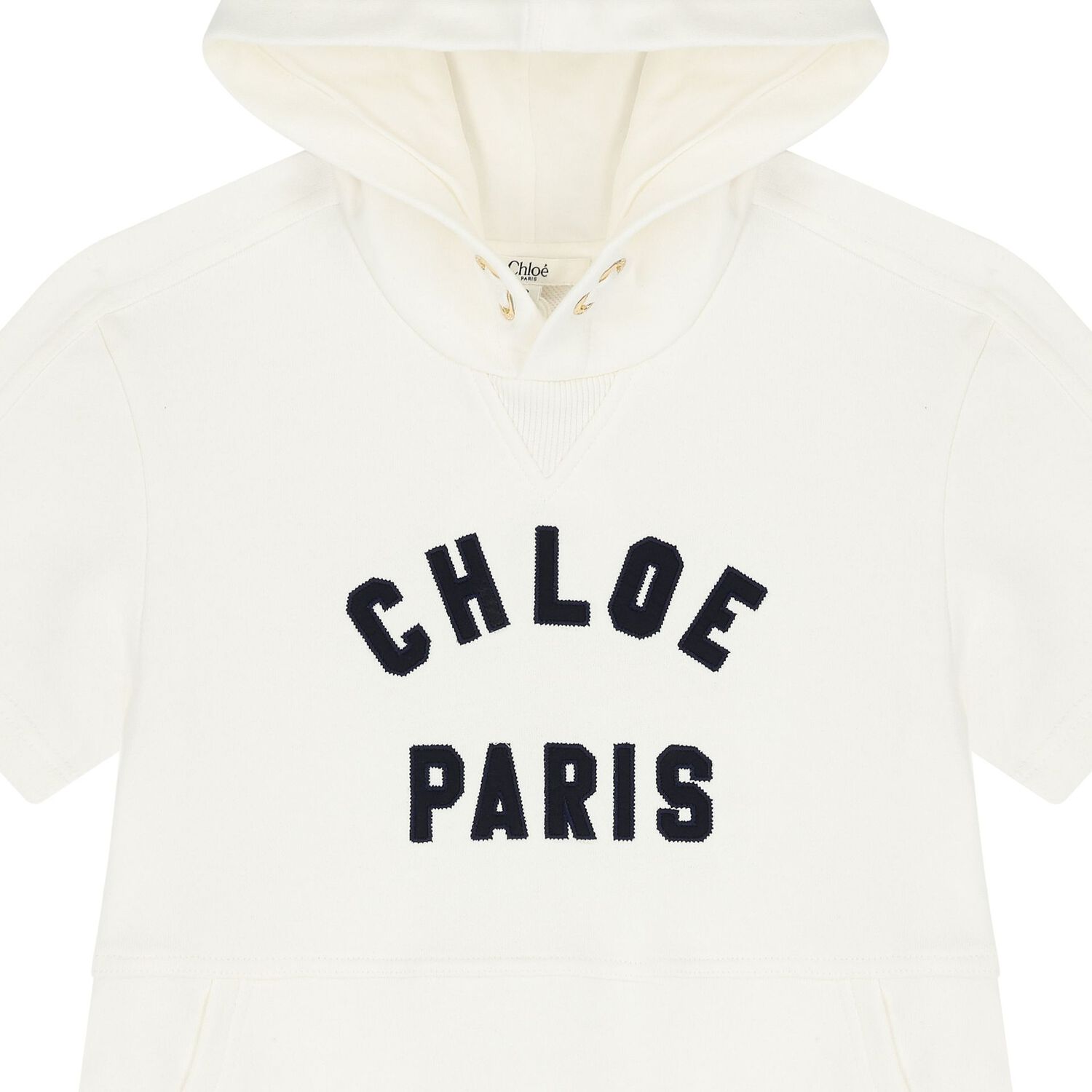 Girls Ivory Logo Dress, 1, hi-res