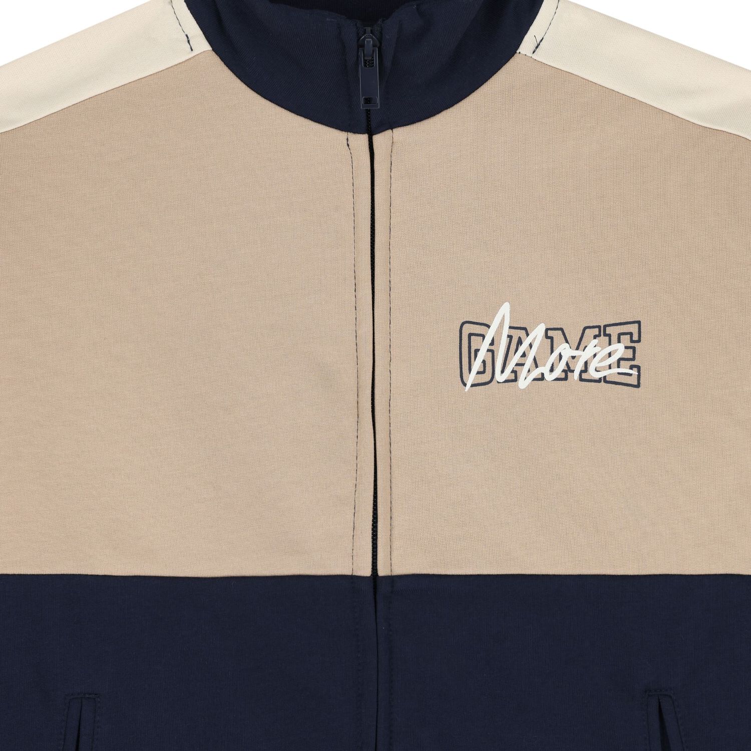 Boys Navy Blue & Beige Tracksuit, 1, hi-res