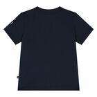 Younger Boys Navy Blue Logo T-Shirt, 2, hi-res
