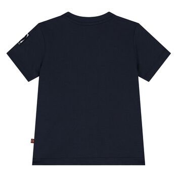 Younger Boys Navy Blue Logo T-Shirt