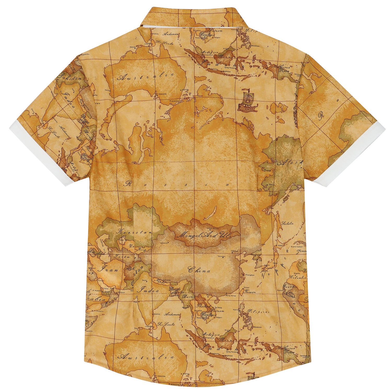 Boys Beige Geo Map Shirt, 1, hi-res