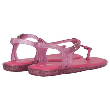 Girls Pink Glitter Solar Sandals