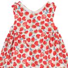 Baby Girls White & Red Strawberry Dress, 2, hi-res