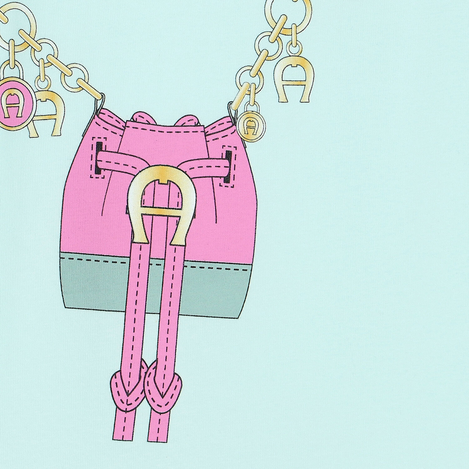 Girls Aqua Logo Bag Dress, 3, hi-res