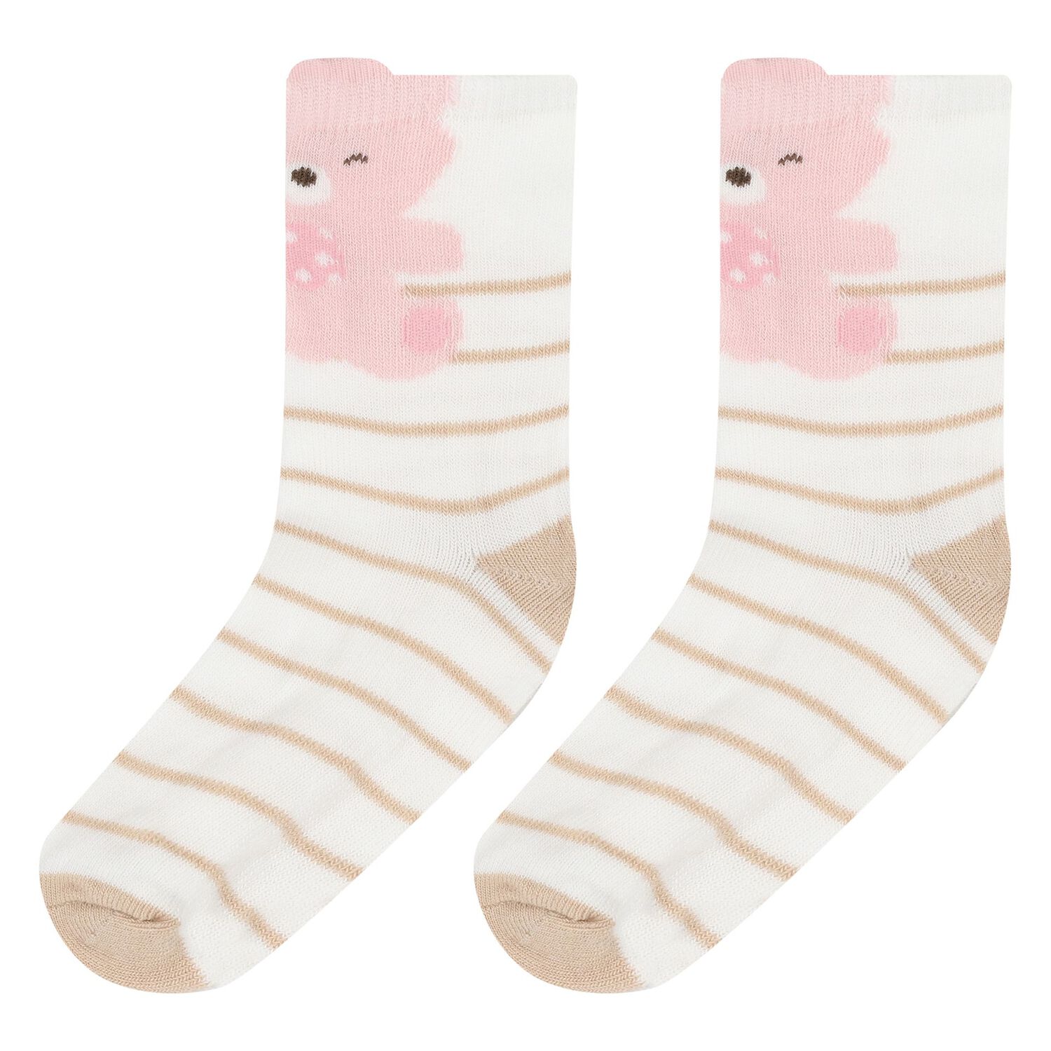 Baby Girls Pink & White Socks (4 Pack), 2, hi-res image number null