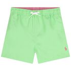 Boys Green Logo Swim Shorts, 1, hi-res