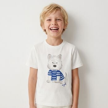 Younger Boys Ivory Puppy T-Shirt 