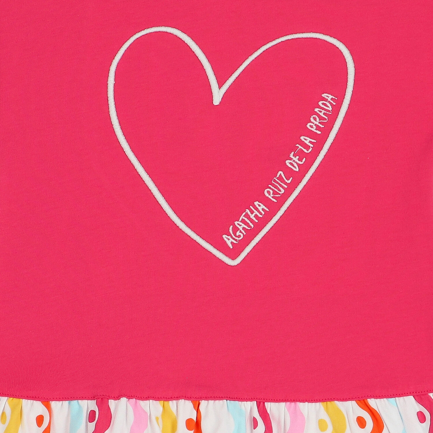 Girls Pink & White Heart Dress, 1, hi-res