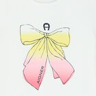 Girls White Bow Logo T-Shirt, 1, hi-res