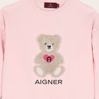 Girls Pink Teddy Bear Logo Sweatshirt, 2, hi-res
