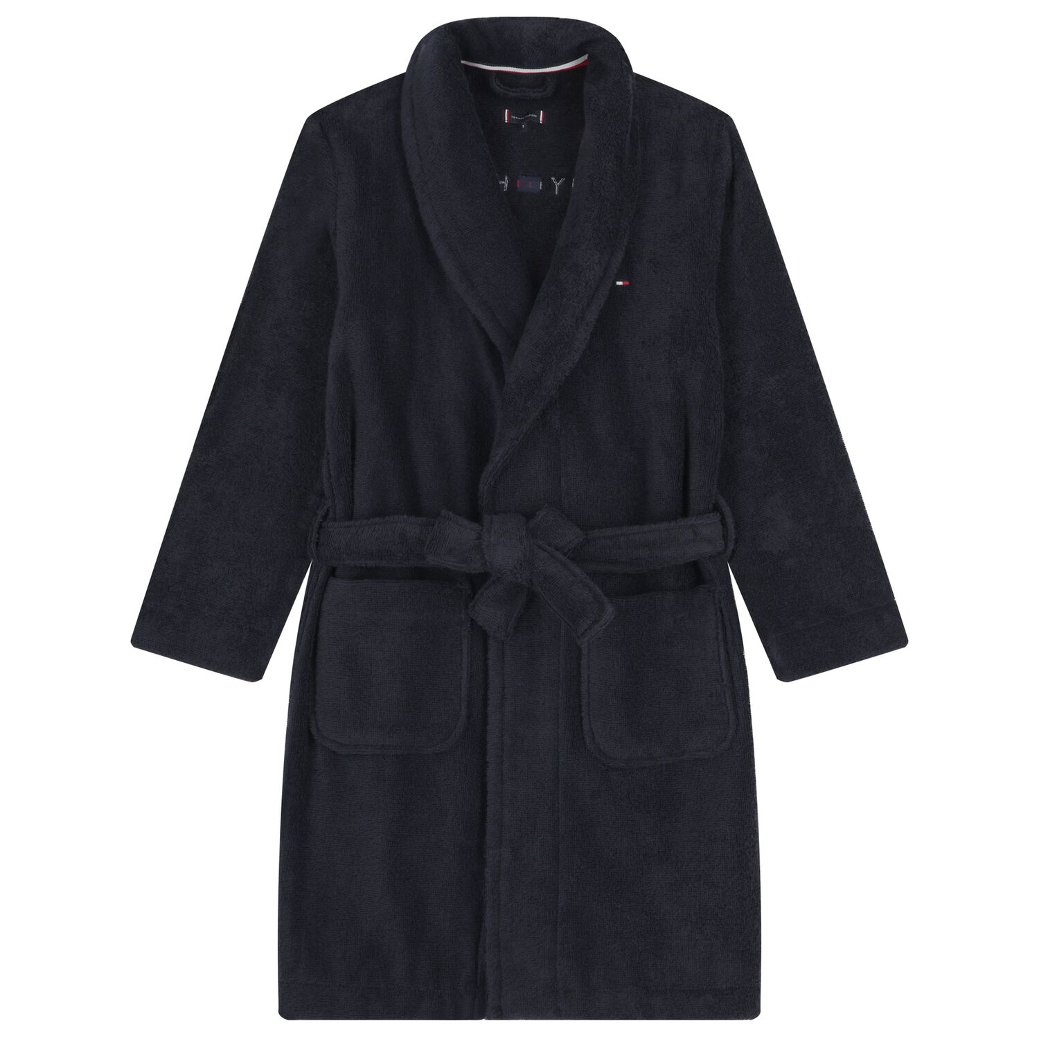 Navy Blue Logo Bathrobe, 1, hi-res