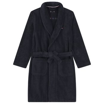 Navy Blue Logo Bathrobe