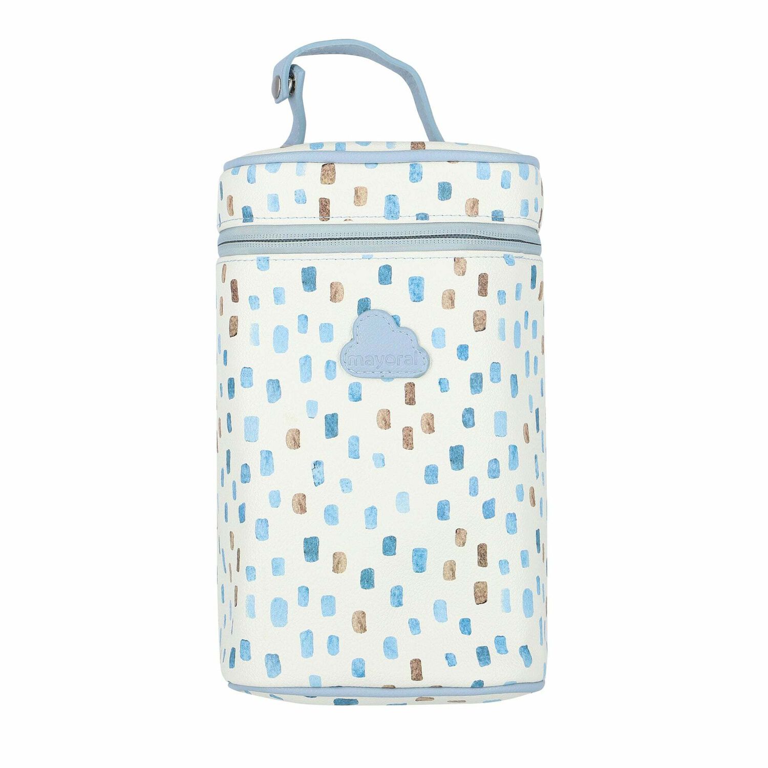 Baby Boys Ivory & Blue Thermal Bottle Bag , 2, hi-res image number null