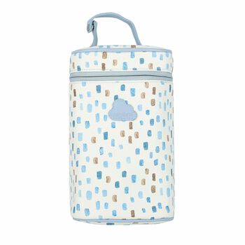 Baby Boys Ivory & Blue Thermal Bottle Bag 