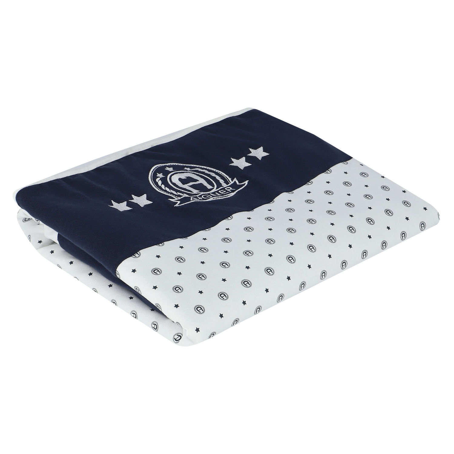 Navy & White Logo Baby Blanket, 1, hi-res