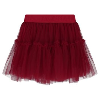 Girls Red Logo Tulle Skirt