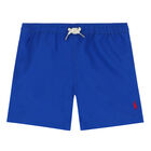 Boys Blue Logo Swim Shorts, 2, hi-res