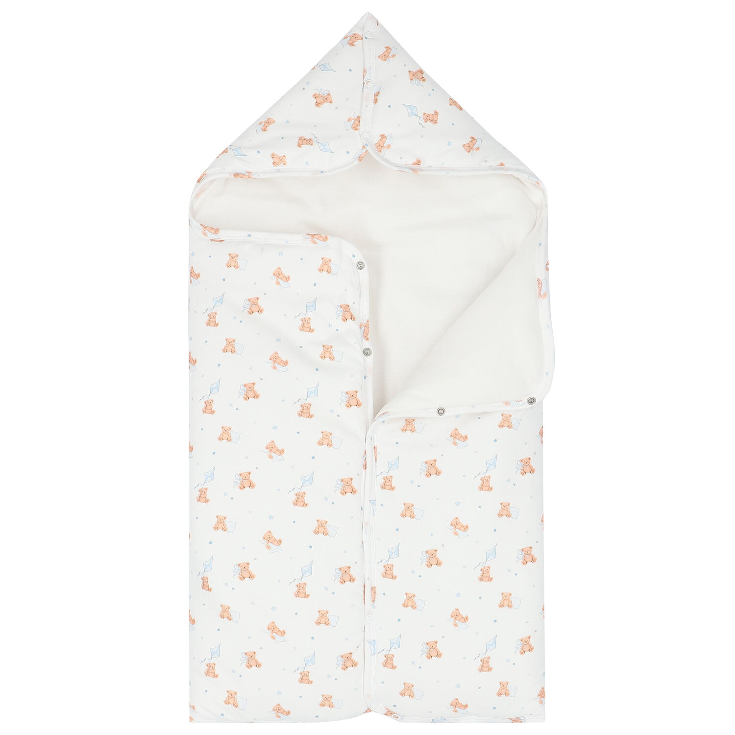 Baby Boys White & Blue Teddy Bear Baby Nest, 2, hi-res