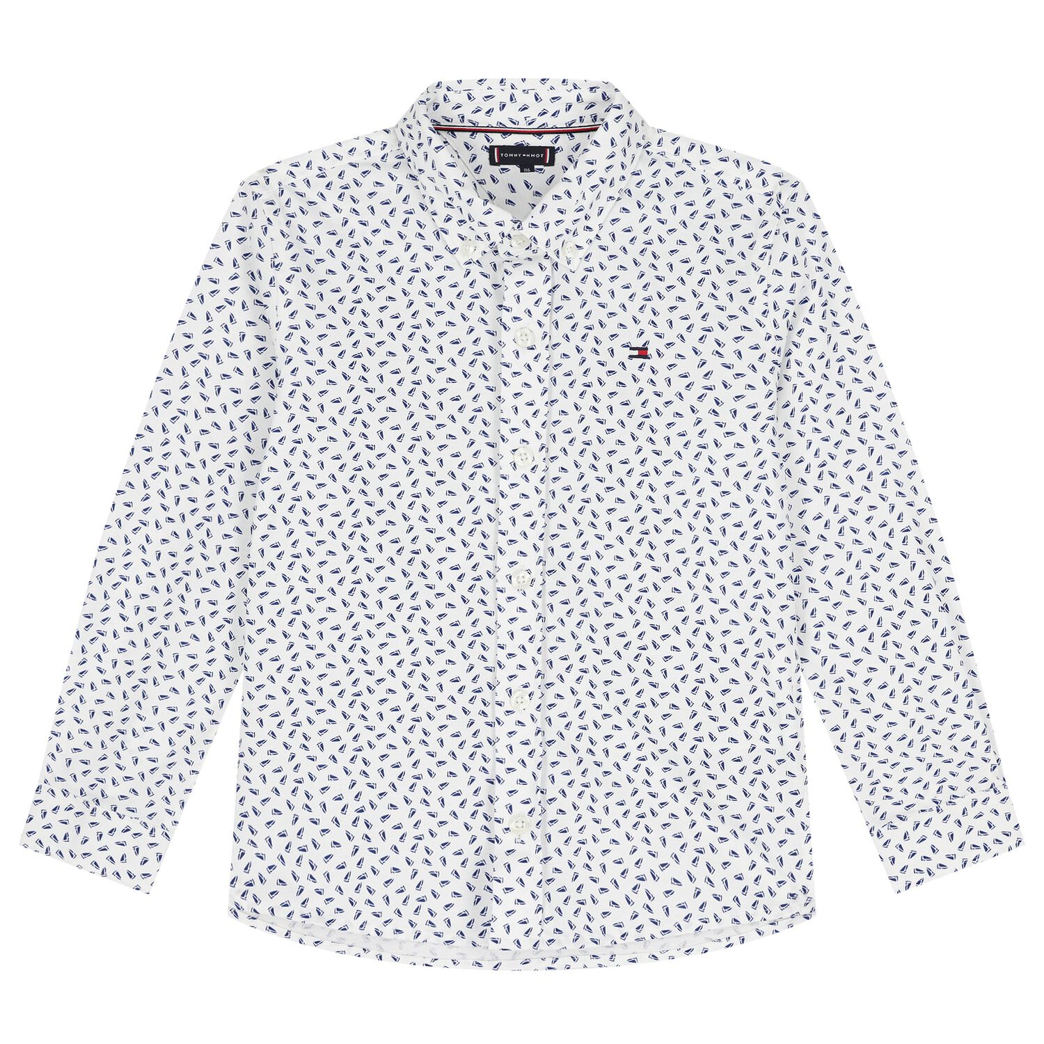 Boys White & Blue Logo Shirt, 1, hi-res image number null