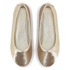 Girls Gold Sequin Ballerina Shoes, 1, hi-res