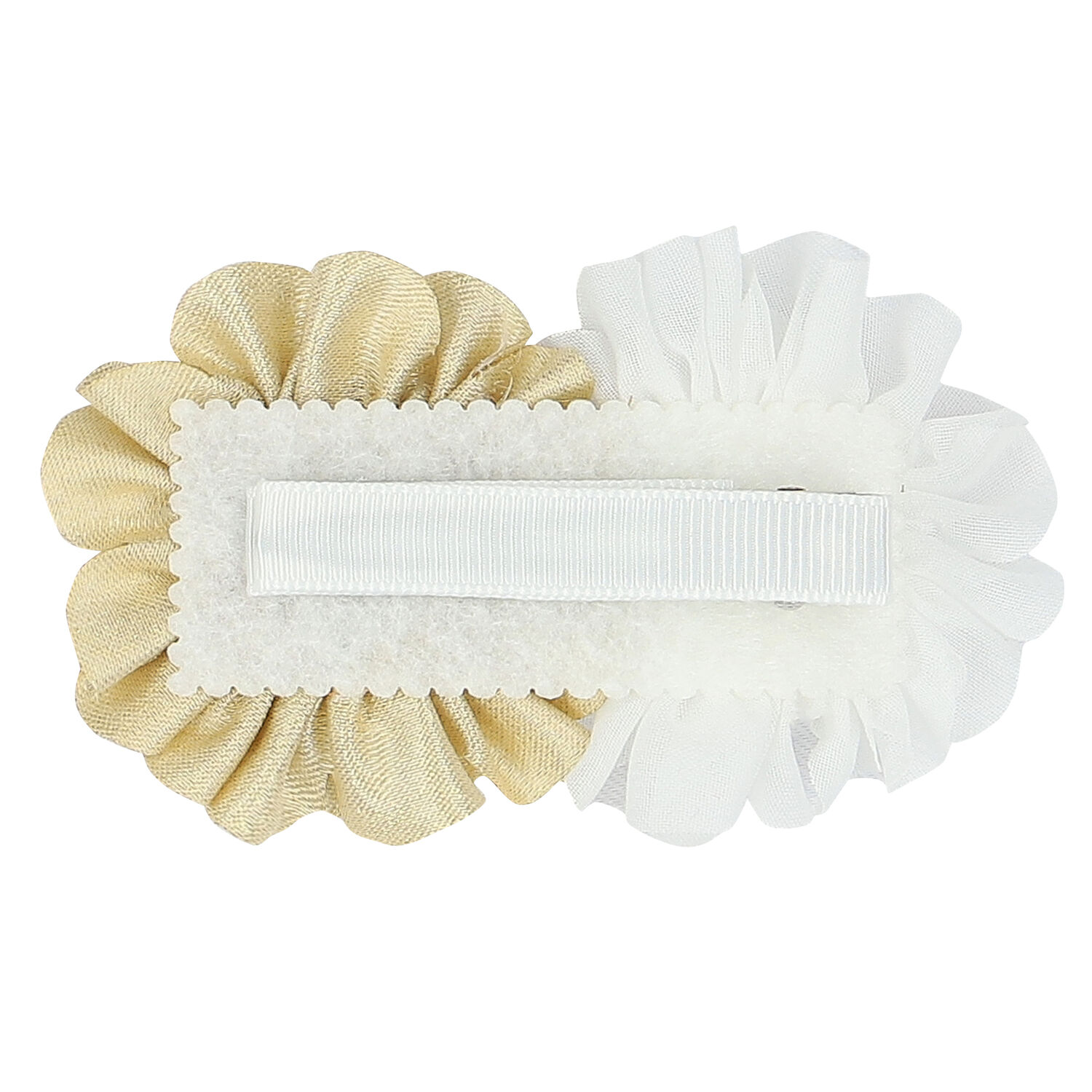 Girls White & Gold Flower Hair Clip, 1, hi-res image number null
